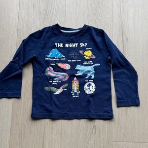 Mini Boden Navy Blue Night Sky Long Sleeve Tee
